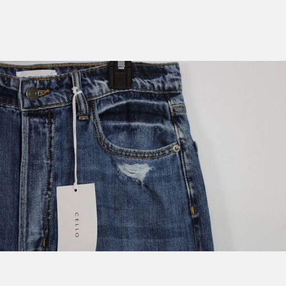 Cello Jeans Women's Distressed High-Rise 90's Boyfriend Straight Leg Jean 7 NWT - Picture 7 of 11
